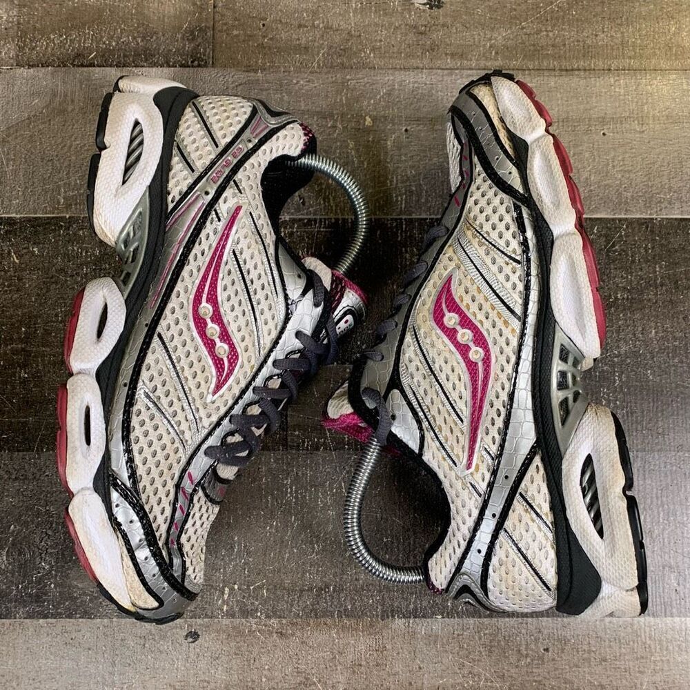 Saucony Women’s Size 8.5 CS Glide Athletic Shoes Grey Pink Running Sneakers - Picture 2 of 11